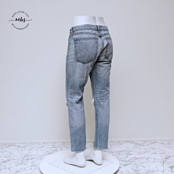 Rag & Bone Slouchy Boyfriend Distressed Busted Knee Straight Leg Jeans - Size 24 - Picture 3 of 11